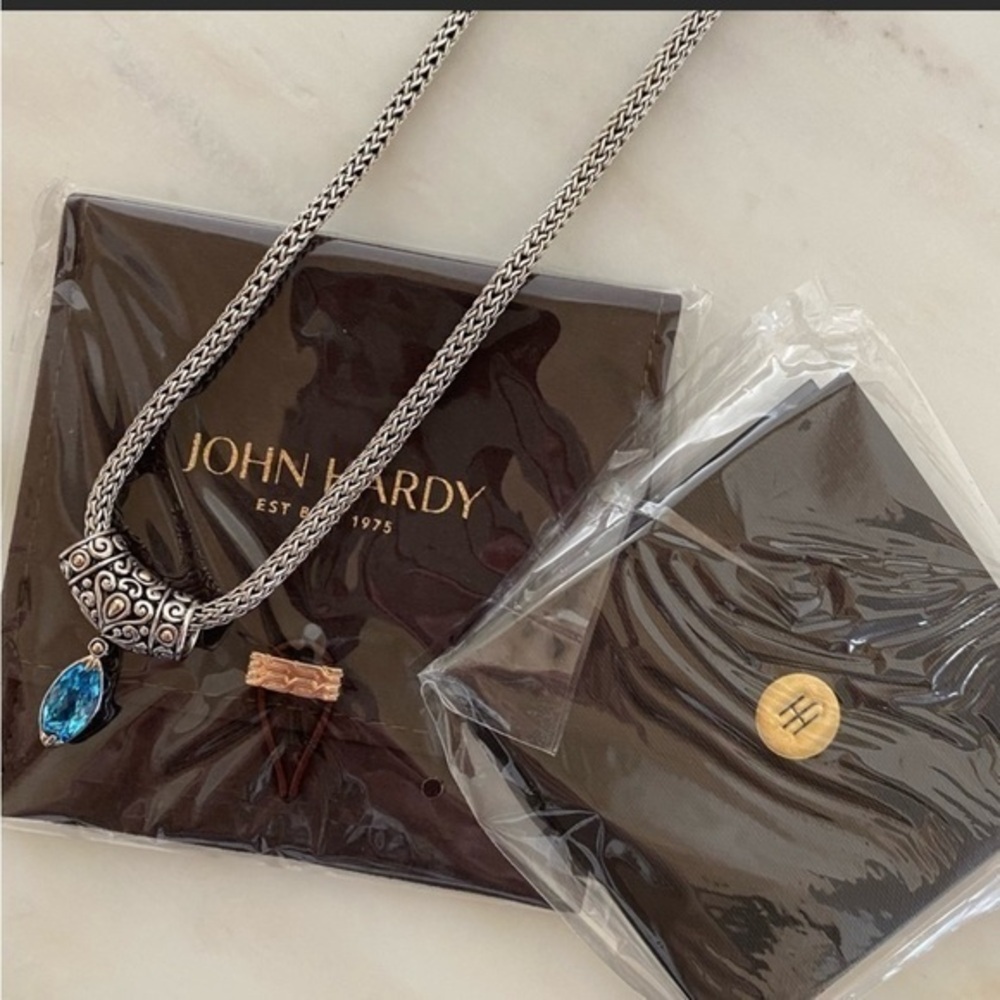 John Hardy 18k Gold And Sterling Silver Topaz Necklace